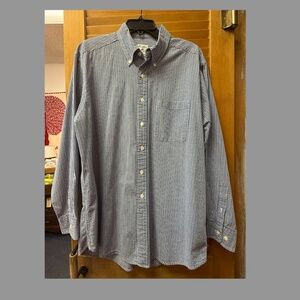 Men's Brooks Brothers Blue & White Gingham Style Long Sleeve Shirt, Size: L, EUC